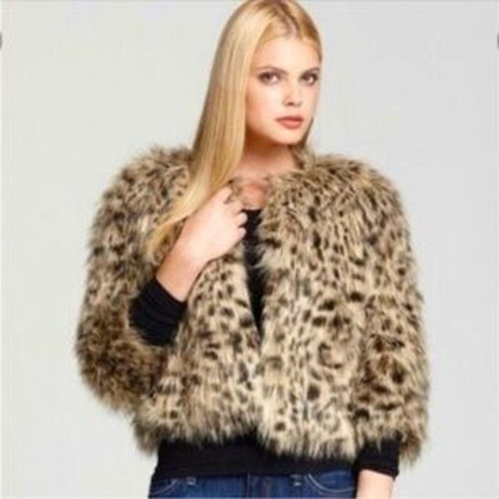 Michael‎ Kors Faux Fur Animal Print Jacket